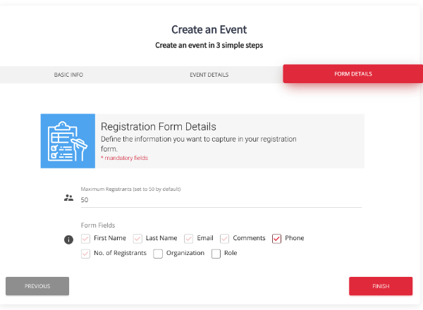Build an event registration form