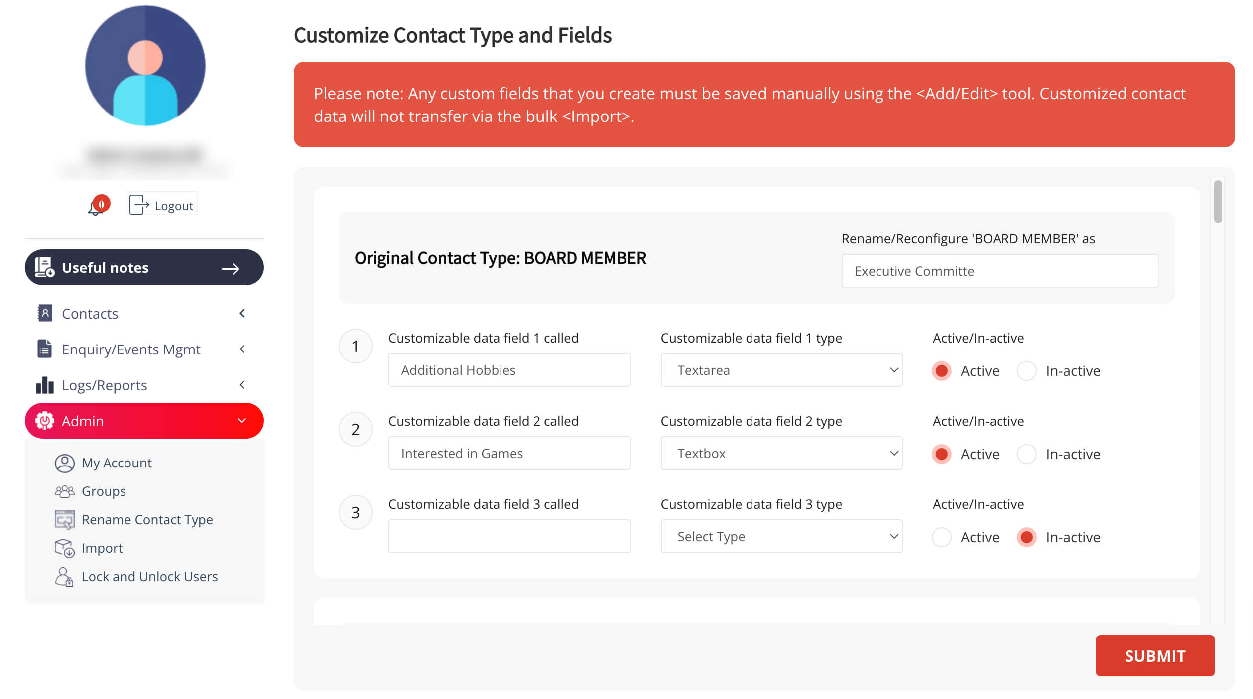 Using Contact Types and Group functions